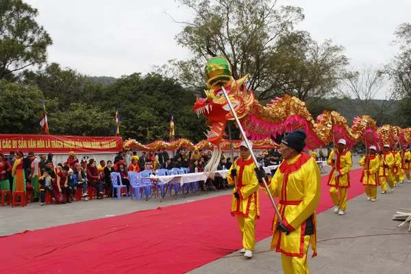 Un groupe de danse dragon au Festival — Photo