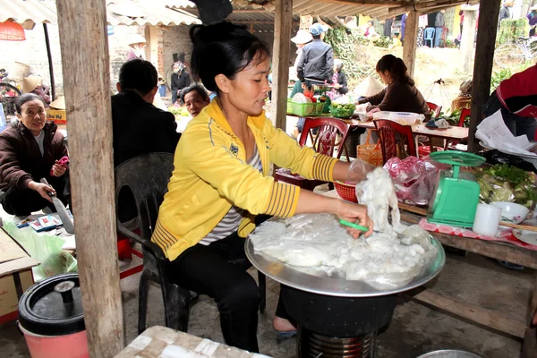 En marknad i rural vietnam — Stockfoto