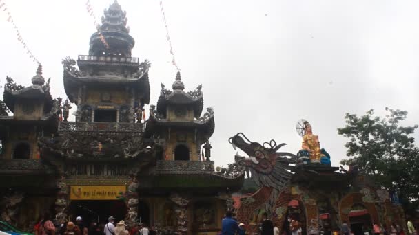 Tempel Aus Keramik Dalat Vietnam — Stockvideo