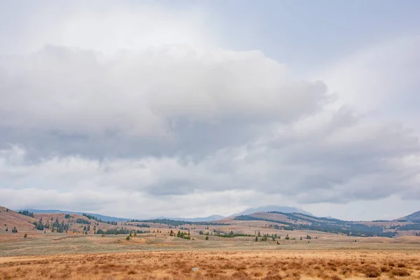 Gallatin Sıradağları, Yellowstone Ulusal Parkı, Wyoming 'deki Elektrik Tepesi üzerinde fırtına bulutları