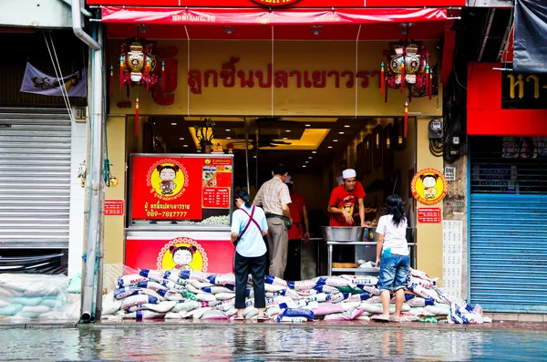 Thajská povodeň zasáhne centrální Thajsko — Stock fotografie