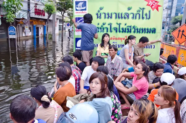 Thaise overstroming crisis in bangkok, thailand — Stockfoto