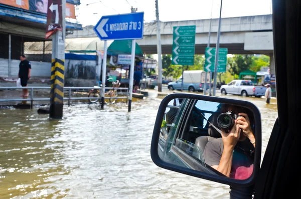 De värsta översvämningarna i bangkok, thailand — Stockfoto