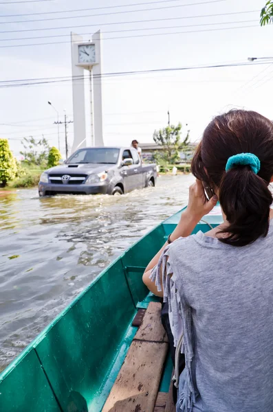 De ergste overstromingen in nakhon pathom, thailand — Stockfoto