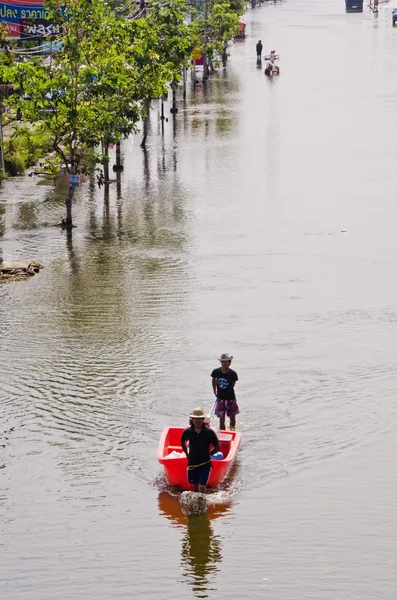 De värsta översvämningarna i nakhon pathom, thailand — Stockfoto