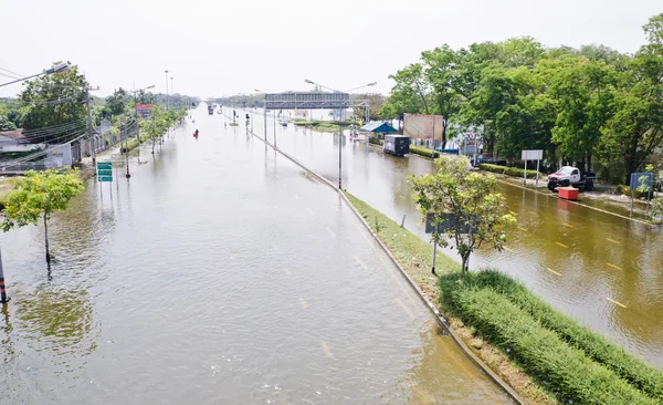 De ergste overstromingen in nakhon pathom, thailand — Stockfoto