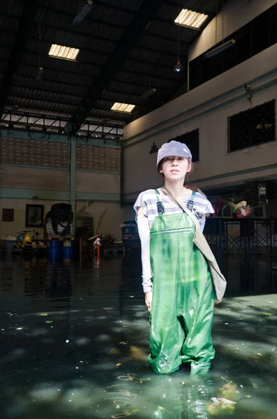 The worst flooding in Nakhon Pathom, Thailand — Stock Photo, Image