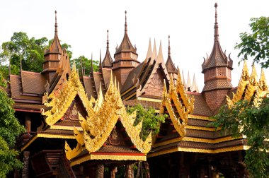 Thai Buddhist temple roof clipart