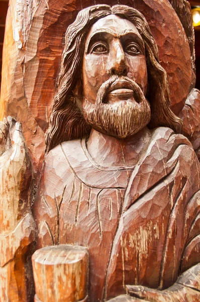 Velha escultura jesus de madeira — Fotografia de Stock
