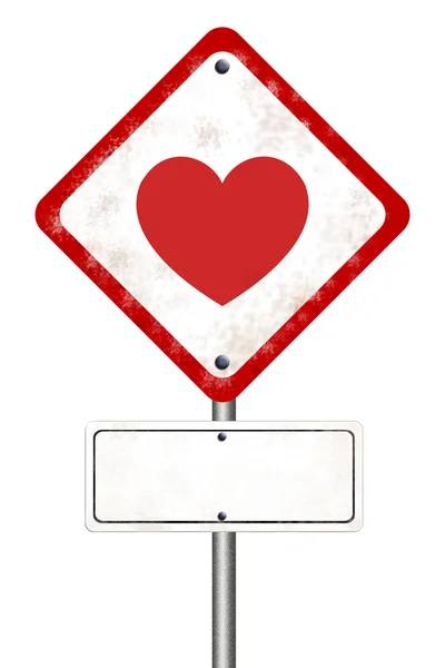 Verkeersbord met liefde — Stockfoto