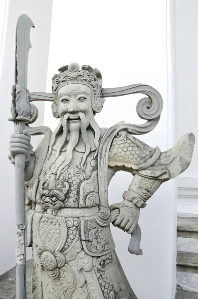 Chinese god statue in Wat Pho Buddhist Temple , Bangkok, Thailan — Stock Photo, Image