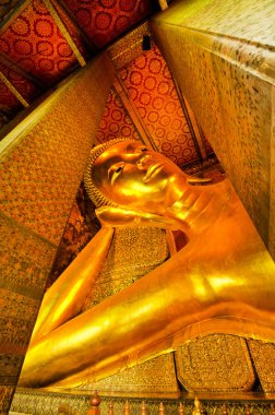 uzanmış altın buddha, wat pho, bangkok, Tayland