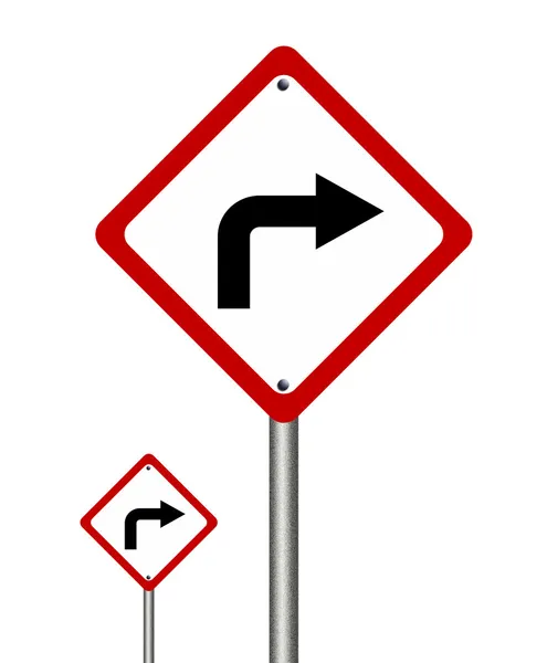 Στρίψτε δεξιά πινακίδα κυκλοφορίας — Φωτογραφία Αρχείου