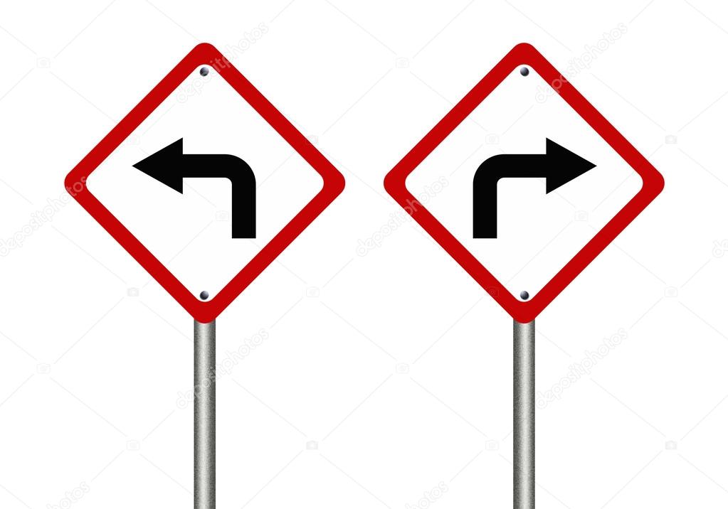 Turn left and right traffic sign