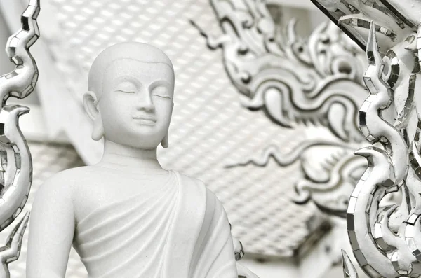 White monk meditation statue — Stock Photo, Image