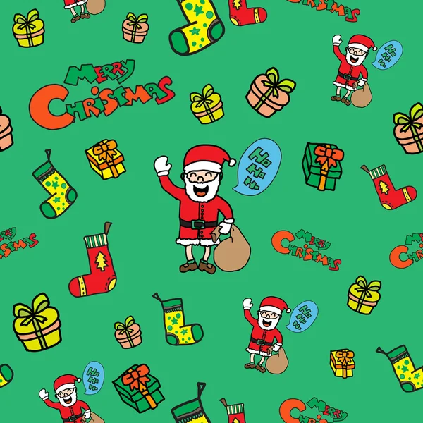 Icônes sans couture doodle de Noël — Image vectorielle