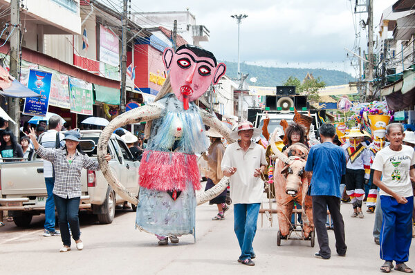 Unidentified men wear ghost costumes at Ghost Festival