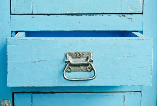 Wooden blue cabinet — Stock Photo, Image