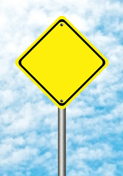 Blank   yellow traffic sign — Stock Photo, Image