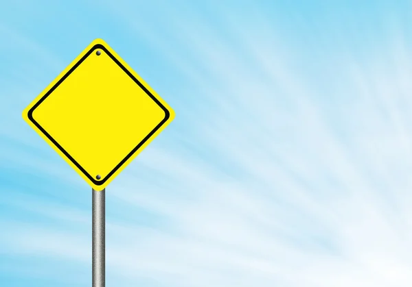 Blank  yellow traffic sign — Stock Photo, Image