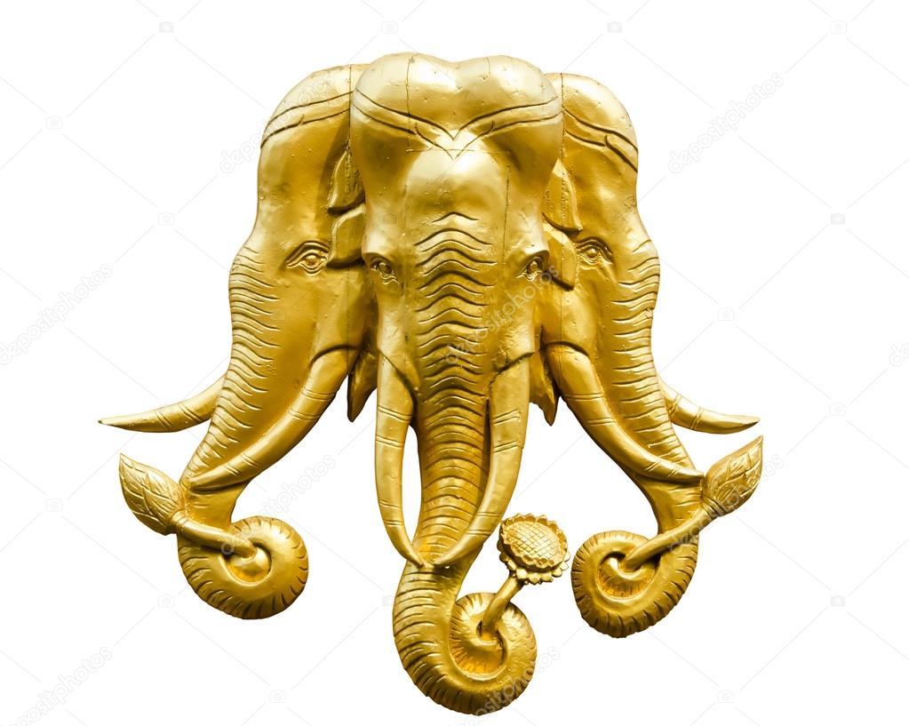 Statue of gold elephant