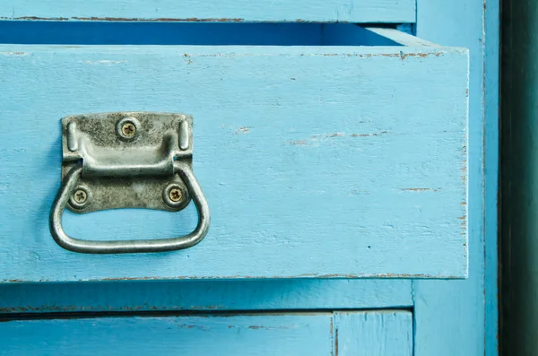 Houten blauw kabinet — Stockfoto