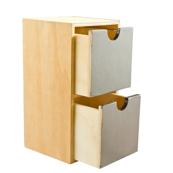 Armário de madeira com 2 gavetas — Fotografia de Stock