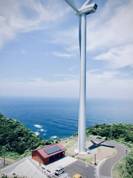 Windmill Uruppui Park Islands Park Power Nature Blue Sky Shimane — Stock Photo, Image