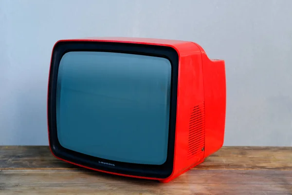 Φρανκφούρτη Γερμανία Νοέμβριος 2021 Old Tube Red Retro Firm Grundig — Φωτογραφία Αρχείου