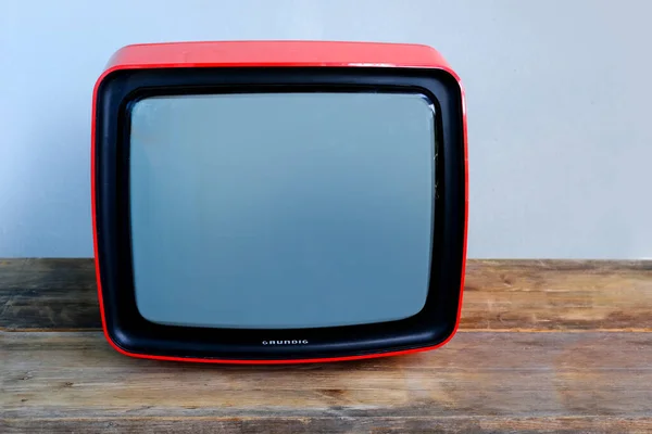 Φρανκφούρτη Γερμανία Νοέμβριος 2021 Old Tube Red Retro Firm Grundig — Φωτογραφία Αρχείου