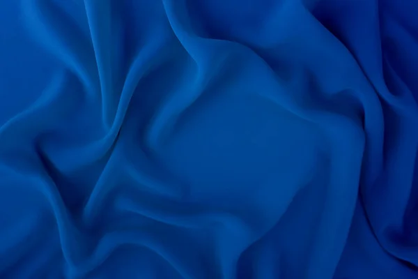 Tela Seda Azul Satén Delicado Con Pliegues Suaves Para Diseñador — Foto de Stock