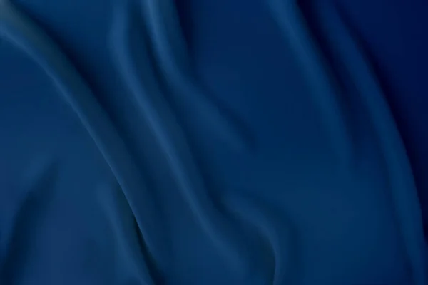 Tela Seda Azul Satén Delicado Con Pliegues Suaves Para Diseñador — Foto de Stock