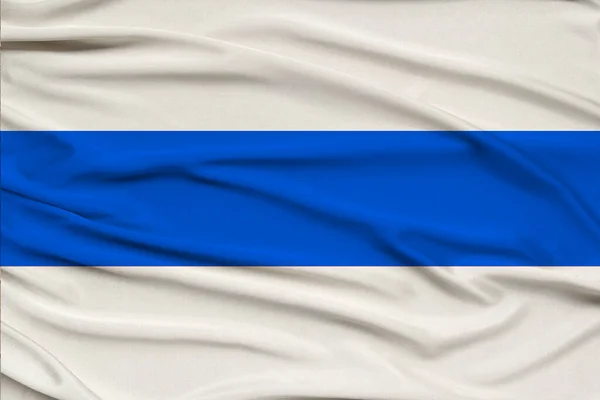 Fotografia Nuovo Bianco Azzurro Bandiera Nazionale Bianca Stato Russia Seta — Foto Stock
