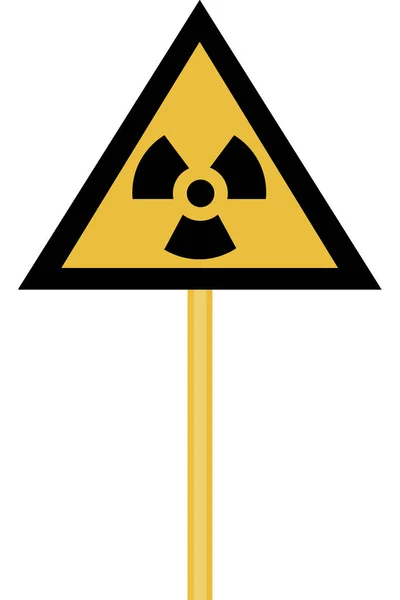 Señal Amarilla Que Advierte Del Riesgo Nuclear Mensaje Sobre Peligro — Foto de Stock