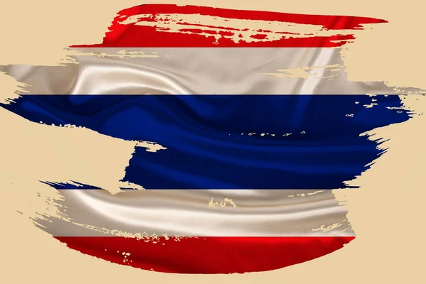 Национальный Флаг Таиланда Творческий Гранж Флаг Мазка Изолированном Фоне Концепция — стоковое фото
