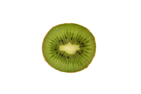 Świeże Owoce Witaminy Kiwi Soczysty Plaster Świeżym Krojem Izolowany Obiekt — Zdjęcie stockowe