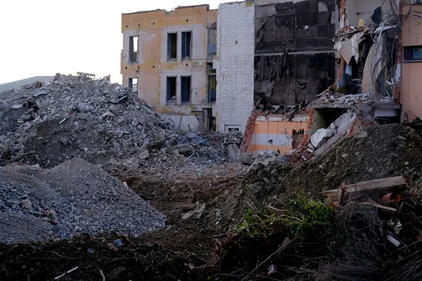 Casa Distrutta Bombardamenti Artiglieria Bomba Colpito Casa Distruzione Militare Casa — Foto Stock