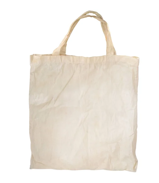 Beige Canvas Tas Met Handvatten Voor Boodschappen Milieuvriendelijke Linnen Boodschappentas — Stockfoto