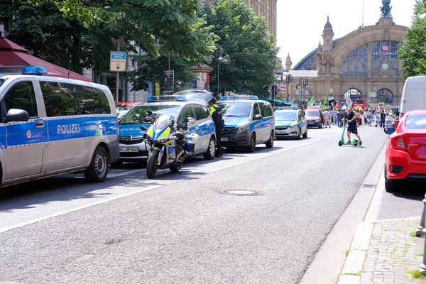 Frankfurt Junio 2022 Típicos Coches Policía Alemanes Las Calles Alemania — Foto de Stock