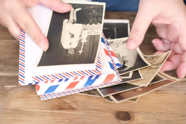 Fotografias Antigas 1940 Envelopes Cartas Documentos Arquivo Casa Giram Conceito — Fotografia de Stock