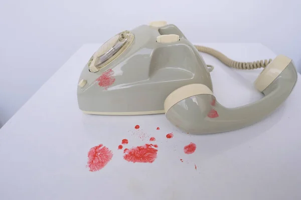 Στοιχεία Idfresh Splatter Του Κόκκινου Αίματος Στο Τηλέφωνο Ιατροδικαστής Προσδιορίζει — Φωτογραφία Αρχείου