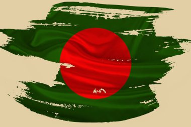 Myanmar 'ın ulusal bayrağı, izole arka planda yaratıcı grunge grushstroke bayrağı, politika konsepti, küresel iş, ticaret, uluslararası işbirliği, tasarımcı temeli, 3d illüstrasyon
