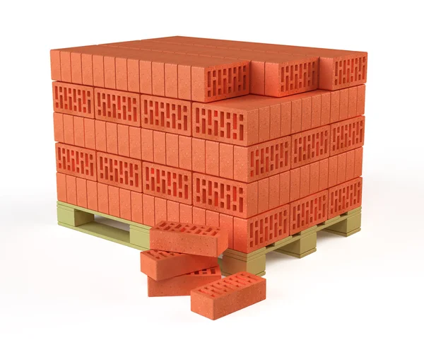 Bricks on Pallet — Stock Photo, Image
