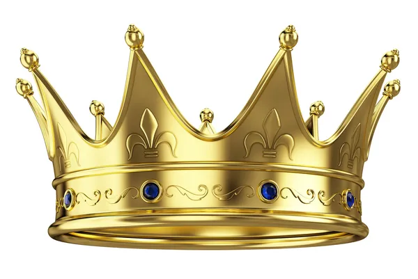 Gold crown isolated on white background — Stock Photo, Image