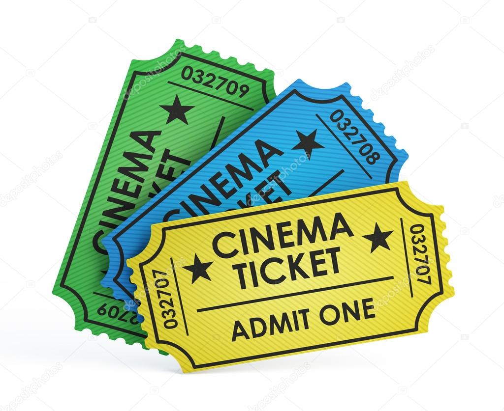 Cinema tickets on white background