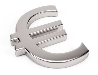 Euro simgesi - 3d render metal