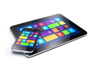 tablet pc ve mobil smartphone