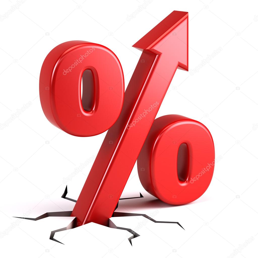 Percentage sign with UP arrow
