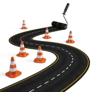 rulo fırça boya yol