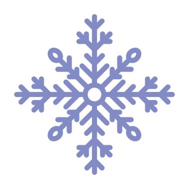 Kar tanesi ikonu. Beyaz arkaplanda izole edilmiş basit düz vektör çizgisi çizimi. Siluet kar taneciği.